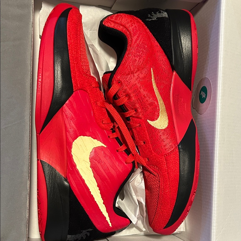 Nike Men's Red and Black Athletic Shoes ja morant j2 nightmare